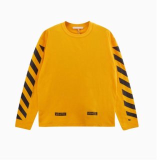 Off-White Yellow Diagonals Long Sleeve Sweatshirt